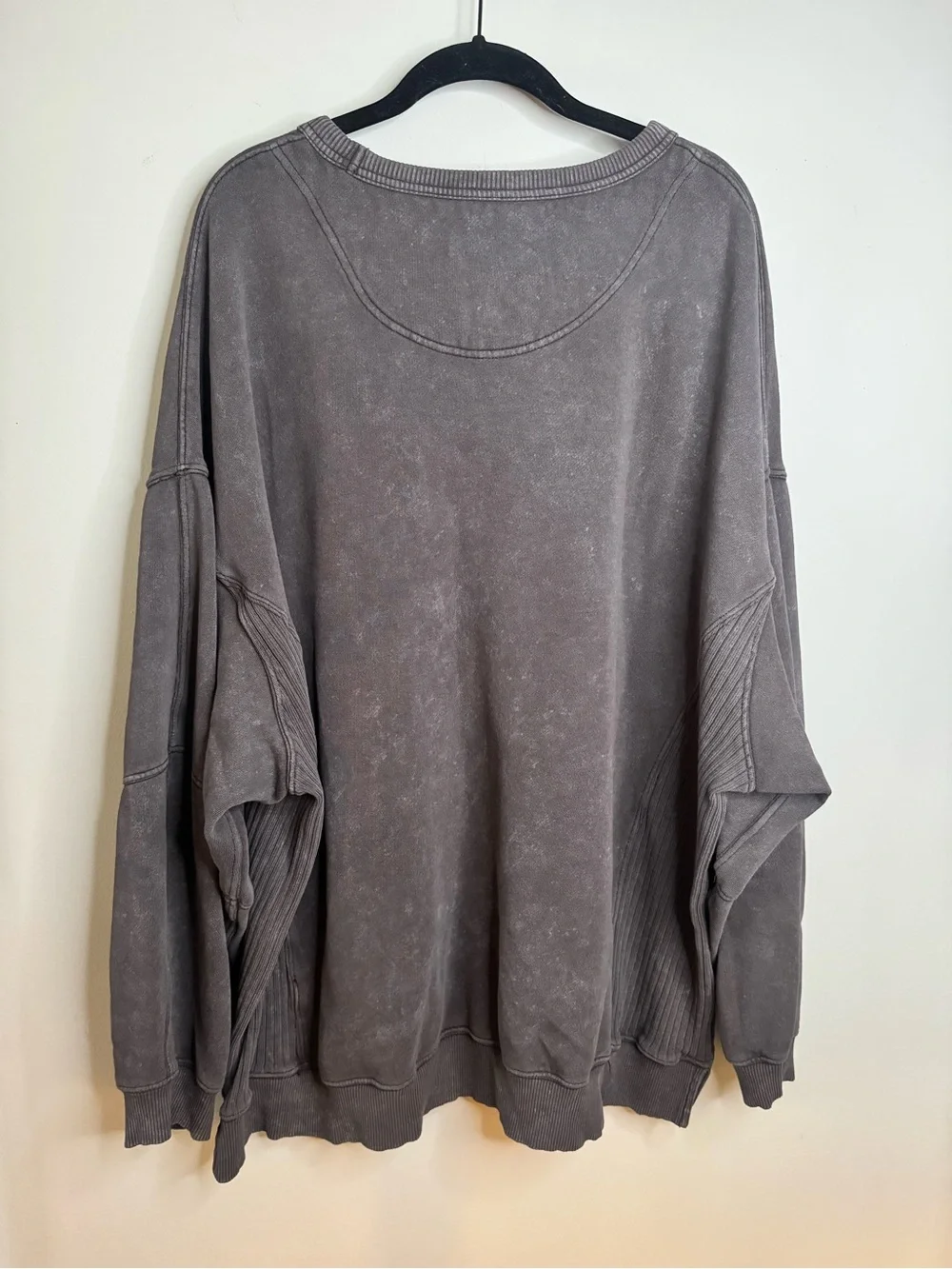 Aerie American Eagle Gray Acid Wash FEMME Oversized Crewneck Sweatshirt - XXL - Picture 5 of 5